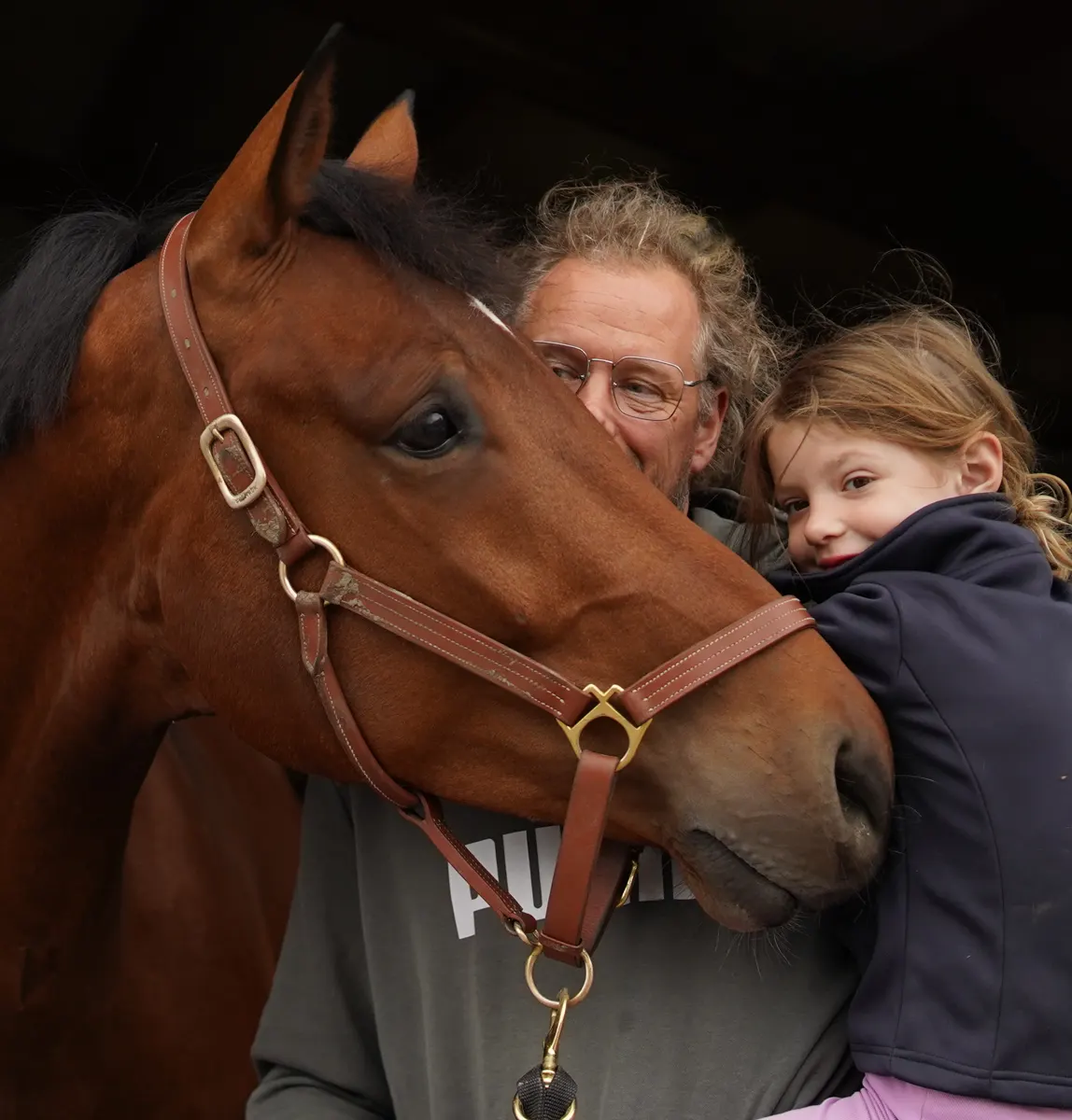 Daan met paard en dochter
